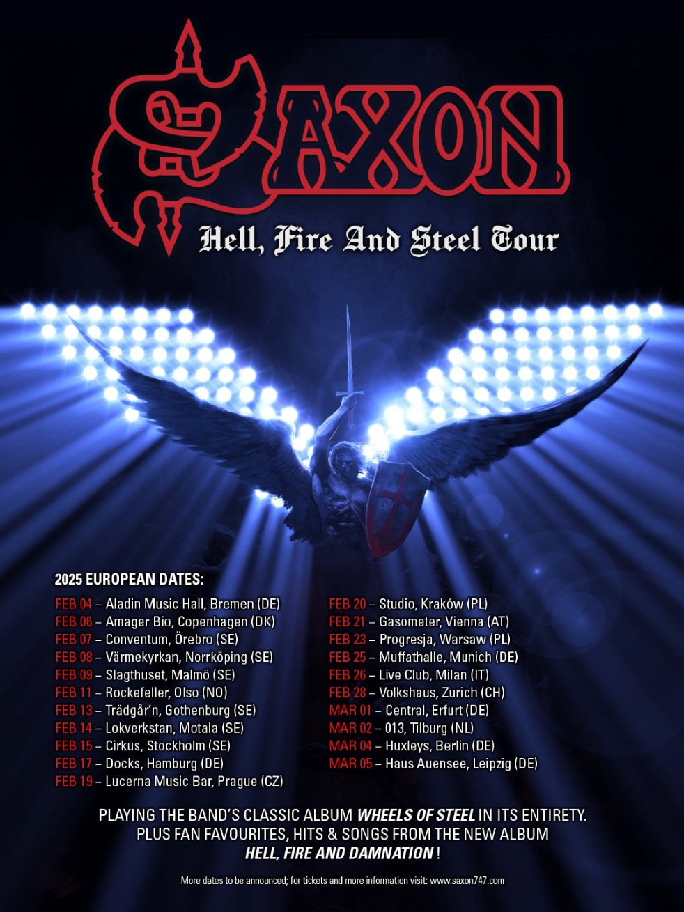 ''Hell, Fire And Steel''-Tour: Saxon rockt Deutschland 2025