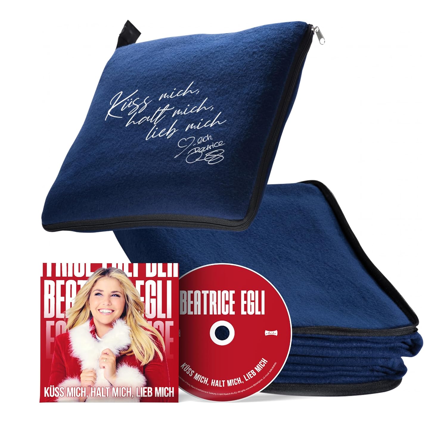 Weihnachtsgeschenk fuer Fans: Beatrice Egli Kuscheldecke mit Maxi-CD